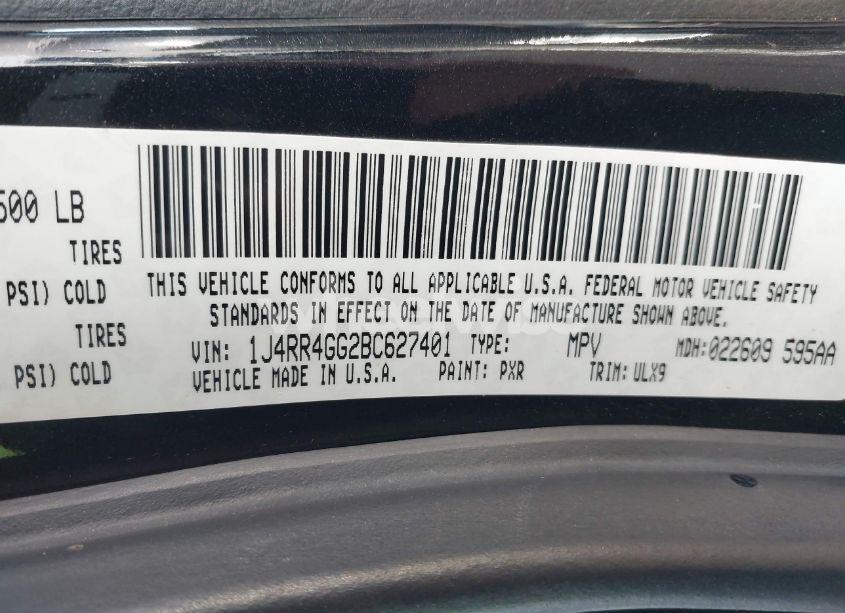 Photo 9 of 2011 Jeep Grand CHEROKEE LAREDO (VIN 1J4RR4GG2BC627401)