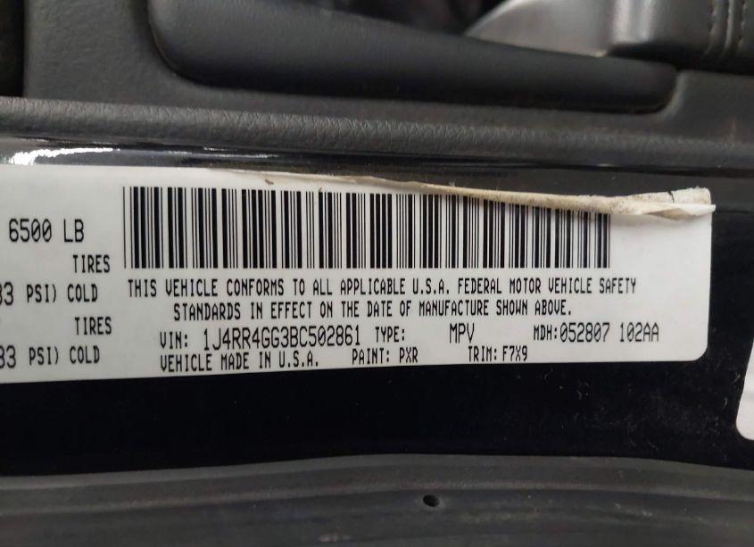 Photo 9 of 2011 Jeep Grand CHEROKEE LAREDO (VIN 1J4RR4GG3BC502861)