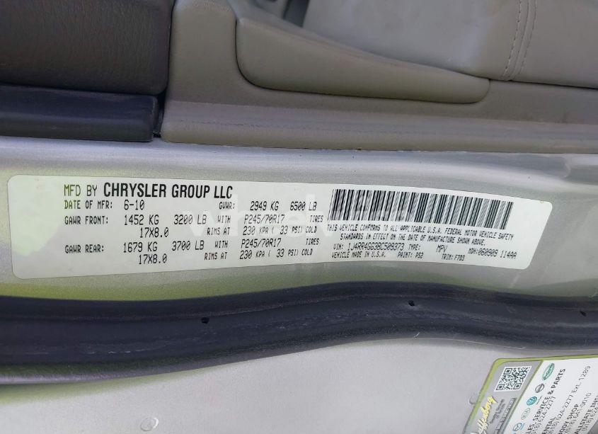 Photo 9 of 2011 Jeep Grand CHEROKEE LAREDO (VIN 1J4RR4GG3BC509373)