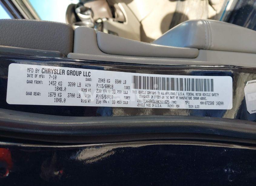 Photo 9 of 2011 Jeep Grand CHEROKEE LAREDO (VIN 1J4RR4GG3BC511625)