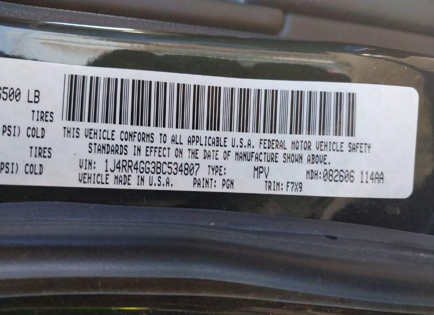 Photo 9 of 2011 Jeep Grand CHEROKEE LAREDO (VIN 1J4RR4GG3BC534807)