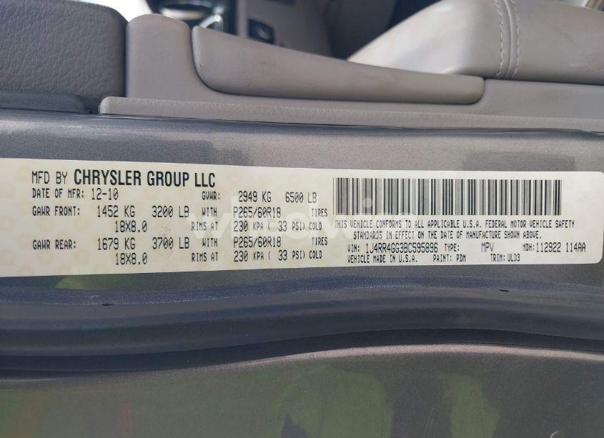 Photo 9 of 2011 Jeep Grand CHEROKEE LAREDO (VIN 1J4RR4GG3BC595896)