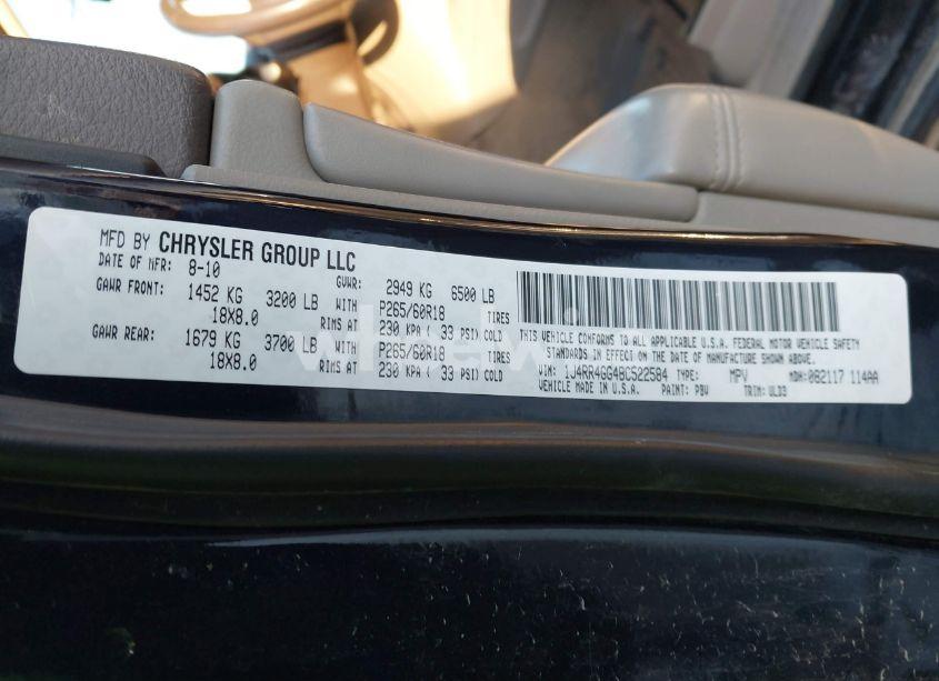 Photo 9 of 2011 Jeep Grand CHEROKEE LAREDO (VIN 1J4RR4GG4BC522584)