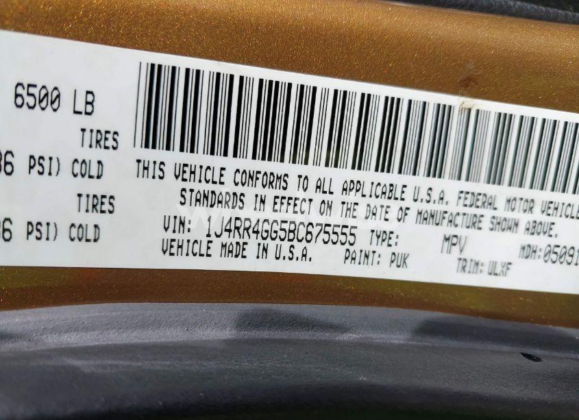 Photo 9 of 2011 Jeep Grand CHEROKEE LAREDO (VIN 1J4RR4GG5BC675555)