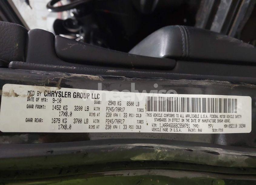 Photo 9 of 2011 Jeep Grand CHEROKEE LAREDO (VIN 1J4RR4GG6BC550791)