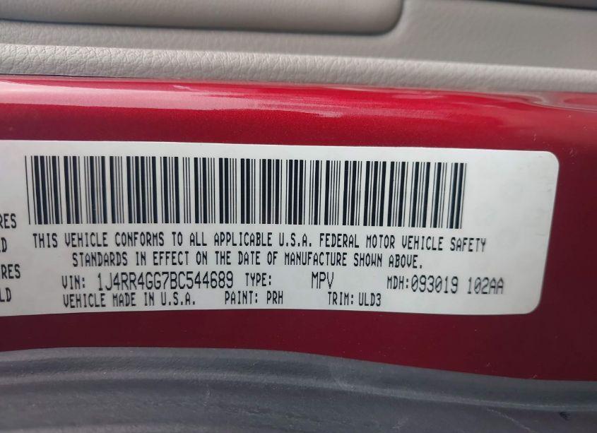 Photo 9 of 2011 Jeep Grand CHEROKEE LAREDO (VIN 1J4RR4GG7BC544689)