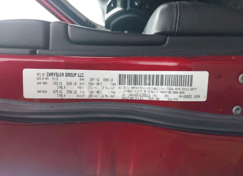 Photo 9 of 2011 Jeep Grand CHEROKEE LAREDO (VIN 1J4RR4GG7BC556552)