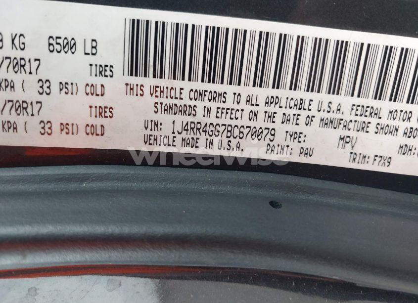 Photo 9 of 2011 Jeep Grand CHEROKEE LAREDO (VIN 1J4RR4GG7BC670079)