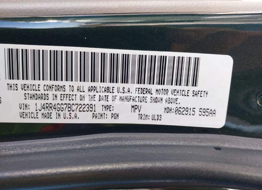 Photo 9 of 2011 Jeep Grand CHEROKEE LAREDO (VIN 1J4RR4GG7BC722391)