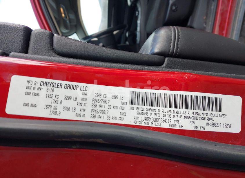 Photo 9 of 2011 Jeep Grand CHEROKEE LAREDO (VIN 1J4RR4GG8BC534110)