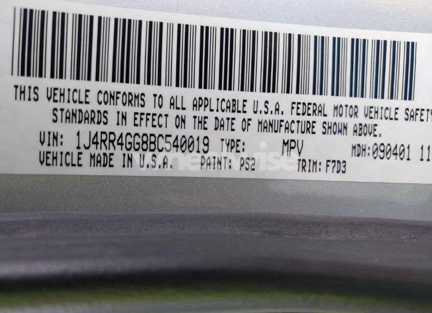 Photo 9 of 2011 Jeep Grand CHEROKEE LAREDO (VIN 1J4RR4GG8BC540019)