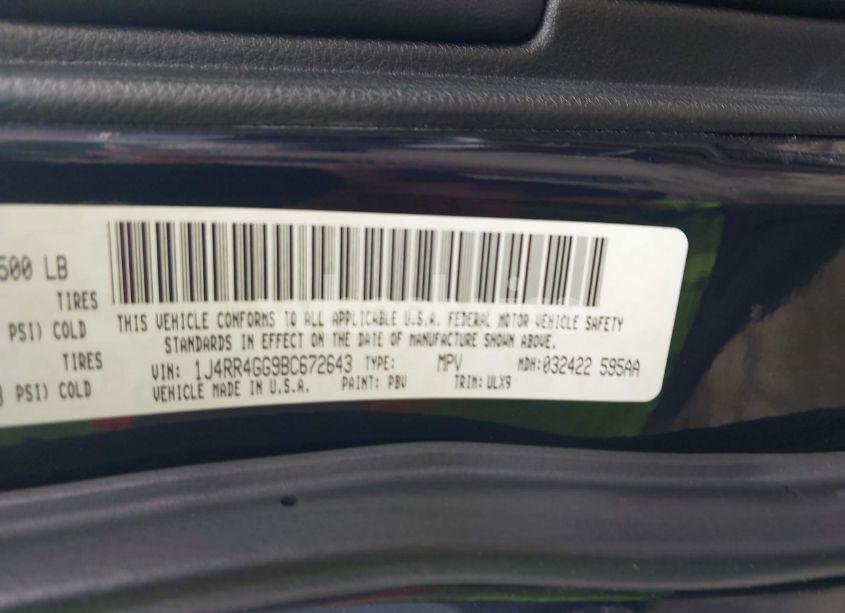 Photo 9 of 2011 Jeep Grand CHEROKEE LAREDO (VIN 1J4RR4GG9BC672643)