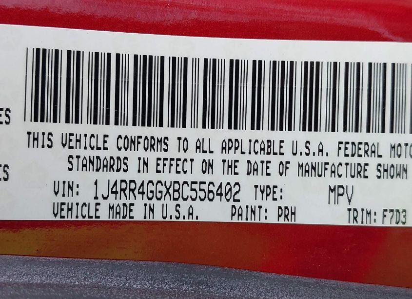 Photo 9 of 2011 Jeep Grand CHEROKEE LAREDO (VIN 1J4RR4GGXBC556402)