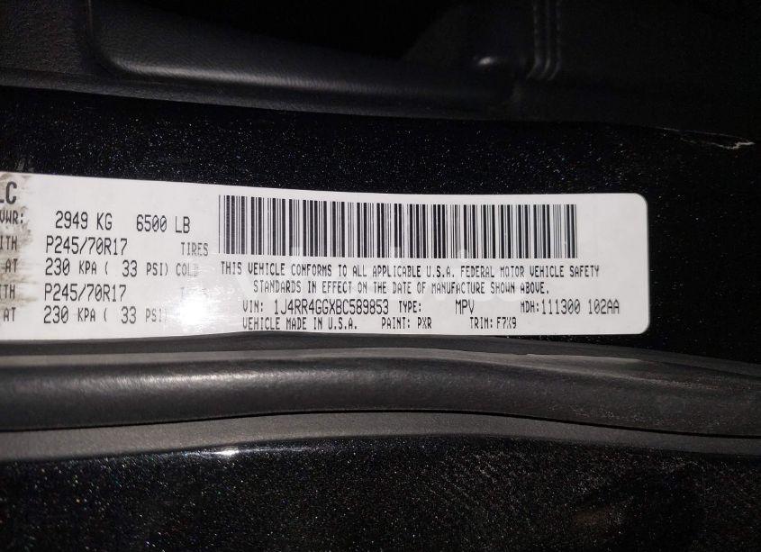 Photo 9 of 2011 Jeep Grand CHEROKEE LAREDO (VIN 1J4RR4GGXBC589853)