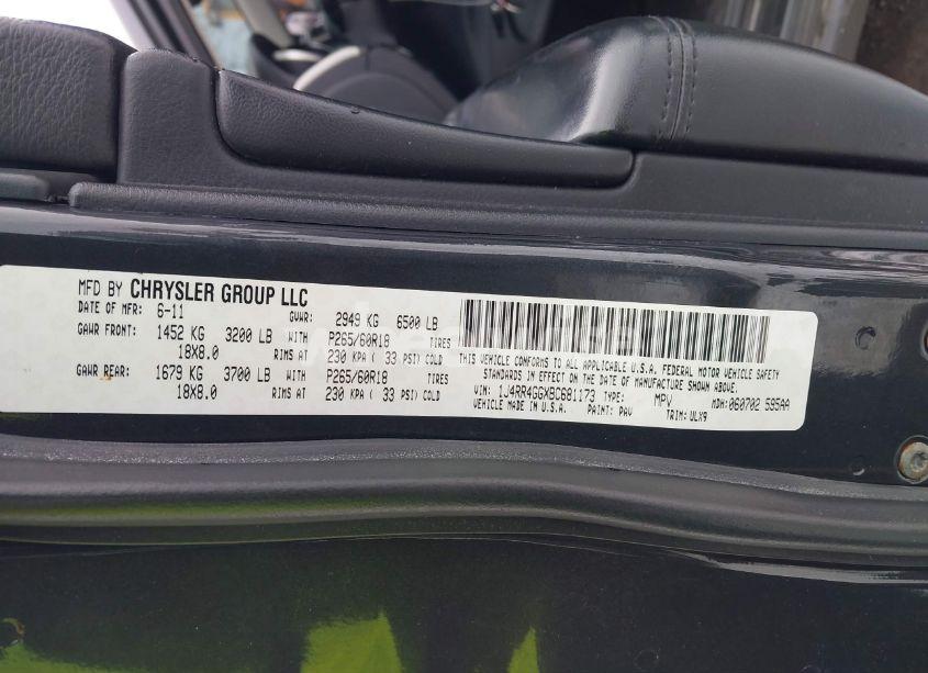 Photo 9 of 2011 Jeep Grand CHEROKEE LAREDO (VIN 1J4RR4GGXBC681173)