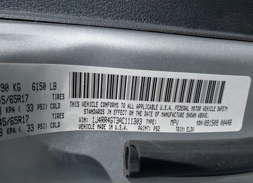 Photo 9 of 2010 Jeep Grand CHEROKEE LAREDO (VIN 1J4RR4GT3AC111303)