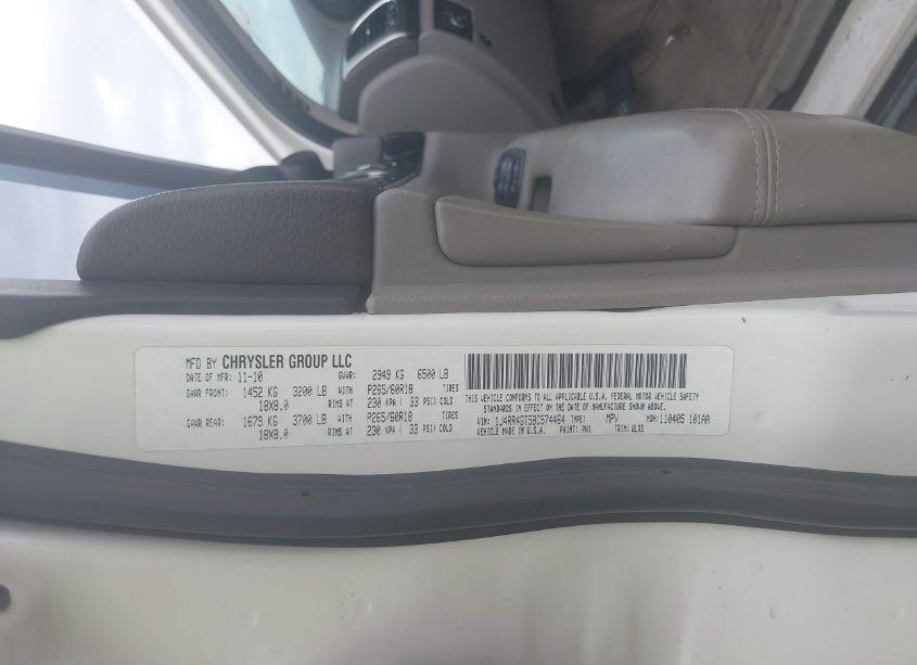 Photo 9 of 2011 Jeep Grand CHEROKEE LAREDO (VIN 1J4RR4GT5BC574464)