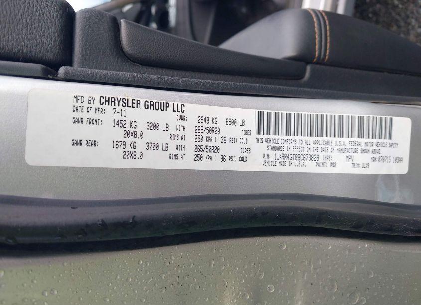 Photo 9 of 2011 Jeep Grand CHEROKEE LAREDO (VIN 1J4RR4GT8BC673828)