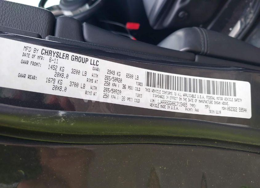 Photo 9 of 2011 Jeep Grand CHEROKEE LIMITED (VIN 1J4RR5GG0BC715465)