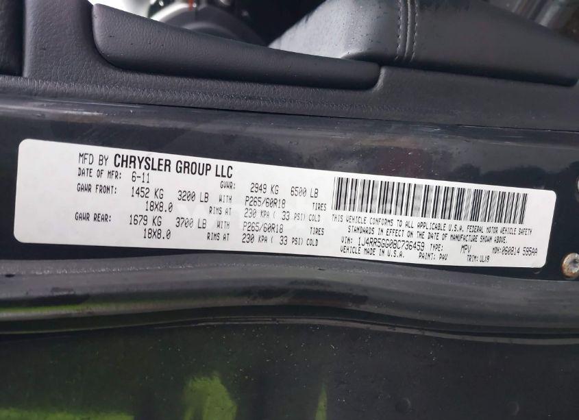 Photo 9 of 2011 Jeep Grand CHEROKEE LIMITED (VIN 1J4RR5GG0BC736459)