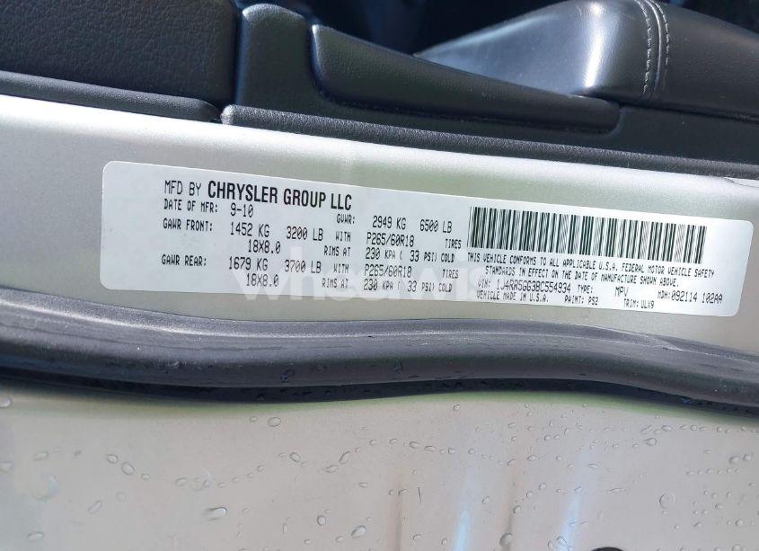 Photo 9 of 2011 Jeep Grand CHEROKEE LIMITED (VIN 1J4RR5GG3BC554934)