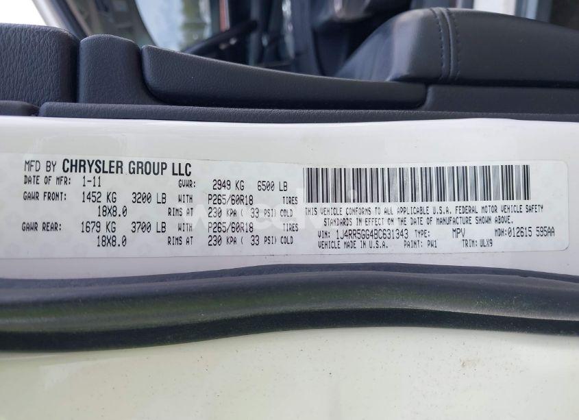 Photo 9 of 2011 Jeep Grand CHEROKEE LIMITED (VIN 1J4RR5GG4BC631343)