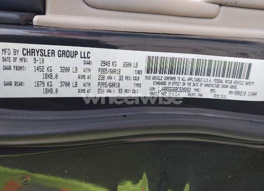 Photo 9 of 2011 Jeep Grand CHEROKEE LIMITED (VIN 1J4RR5GG6BC528263)