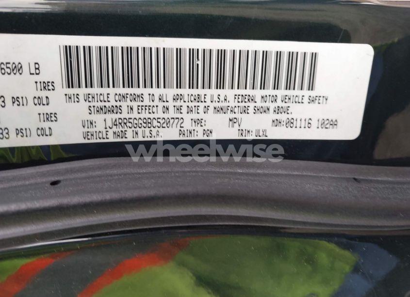 Photo 9 of 2011 Jeep Grand CHEROKEE LIMITED (VIN 1J4RR5GG9BC520772)
