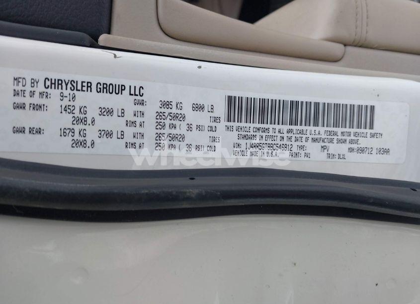 Photo 9 of 2011 Jeep Grand CHEROKEE LIMITED (VIN 1J4RR5GT8BC546812)