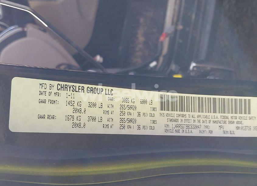 Photo 9 of 2011 Jeep Grand CHEROKEE LIMITED (VIN 1J4RR5GT9BC632047)