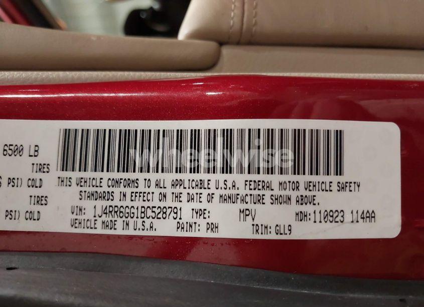 Photo 9 of 2011 Jeep Grand CHEROKEE OVERLAND (VIN 1J4RR6GG1BC528791)