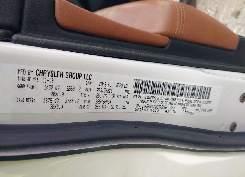 Photo 9 of 2011 Jeep Grand CHEROKEE OVERLAND (VIN 1J4RR6GG3BC573988)