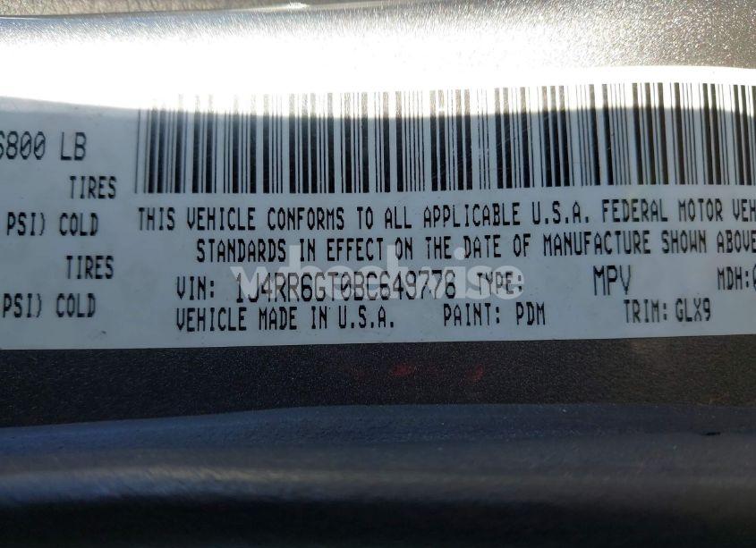 Photo 9 of 2011 Jeep Grand CHEROKEE OVERLAND (VIN 1J4RR6GT0BC649776)