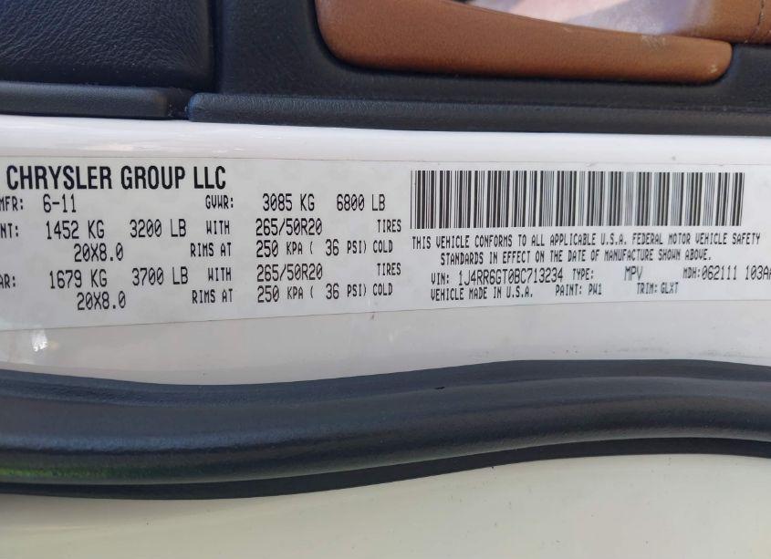 Photo 9 of 2011 Jeep Grand CHEROKEE OVERLAND (VIN 1J4RR6GT0BC713234)