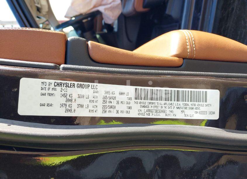 Photo 9 of 2011 Jeep Grand CHEROKEE OVERLAND (VIN 1J4RR6GT3BC620661)