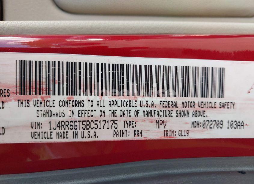 Photo 9 of 2011 Jeep Grand CHEROKEE OVERLAND (VIN 1J4RR6GT5BC517175)