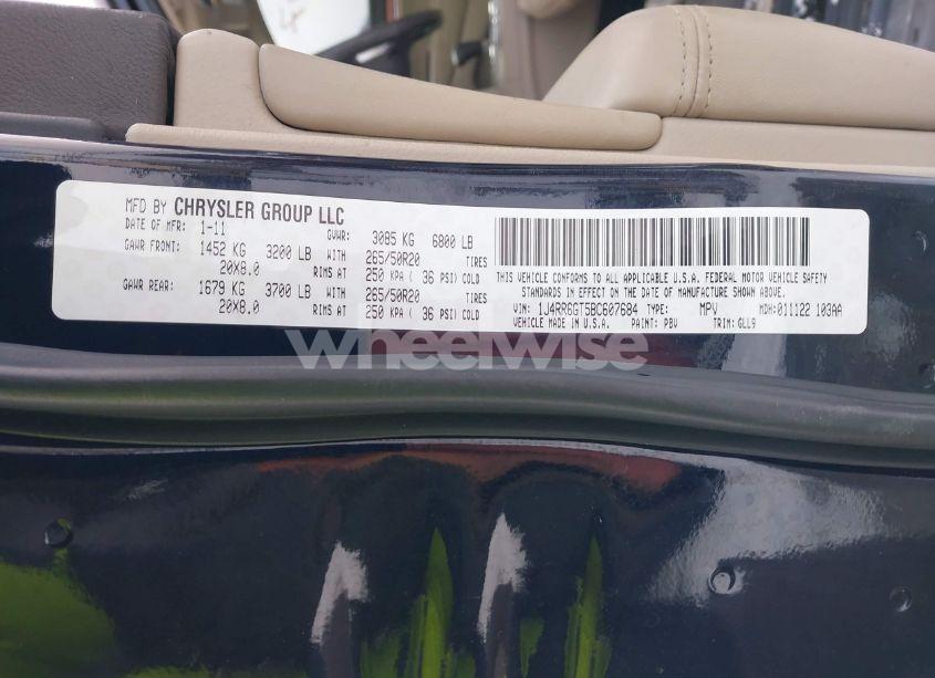 Photo 9 of 2011 Jeep Grand CHEROKEE OVERLAND (VIN 1J4RR6GT5BC607684)