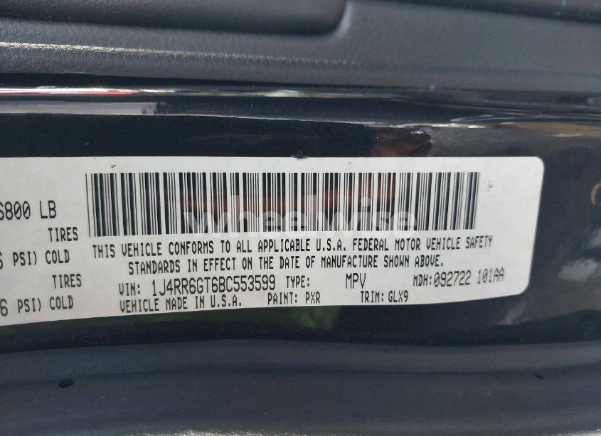 Photo 9 of 2011 Jeep Grand CHEROKEE OVERLAND (VIN 1J4RR6GT6BC553599)