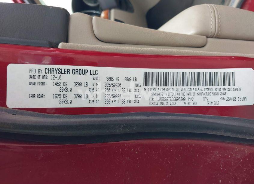 Photo 9 of 2011 Jeep Grand CHEROKEE OVERLAND (VIN 1J4RR6GT6BC605300)