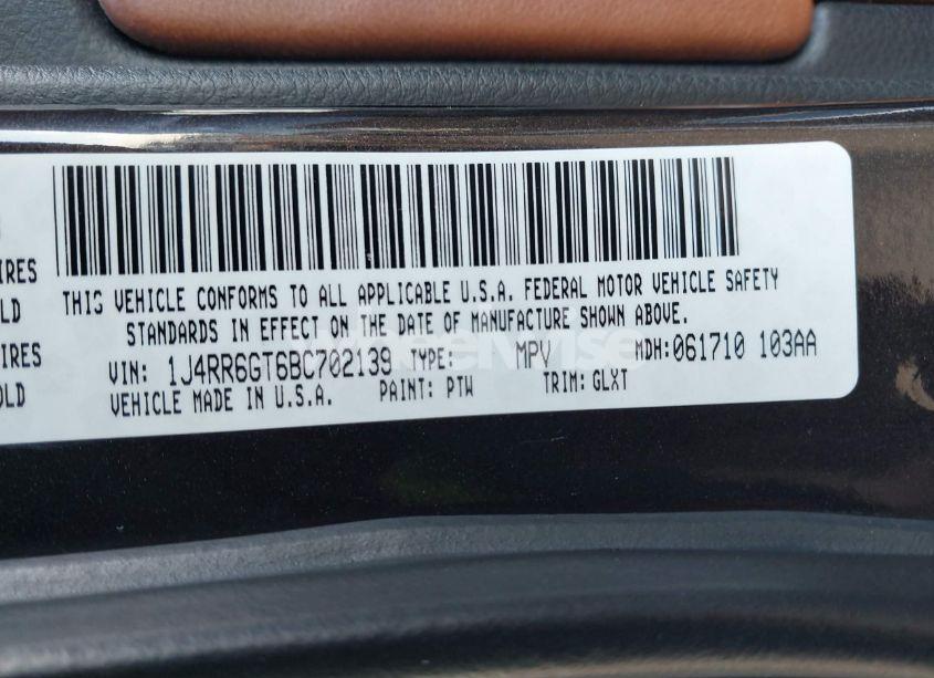 Photo 9 of 2011 Jeep Grand CHEROKEE OVERLAND (VIN 1J4RR6GT6BC702139)