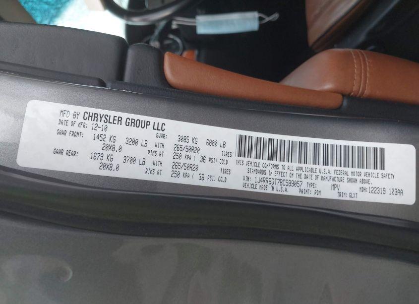 Photo 9 of 2011 Jeep Grand CHEROKEE OVERLAND (VIN 1J4RR6GT7BC589057)