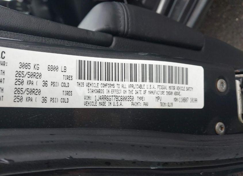 Photo 9 of 2011 Jeep Grand CHEROKEE OVERLAND (VIN 1J4RR6GT7BC600350)