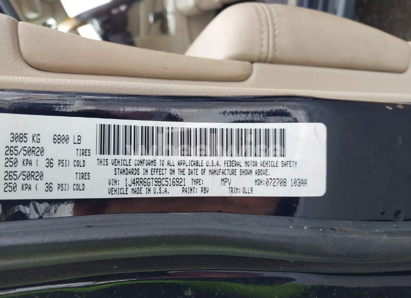 Photo 9 of 2011 Jeep Grand CHEROKEE OVERLAND (VIN 1J4RR6GT9BC516921)