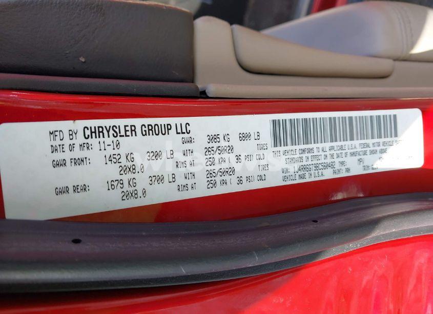 Photo 9 of 2011 Jeep Grand CHEROKEE OVERLAND (VIN 1J4RR6GT9BC560482)