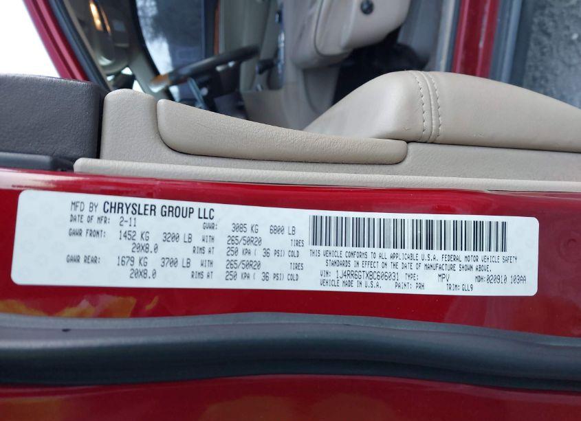 Photo 9 of 2011 Jeep Grand CHEROKEE OVERLAND (VIN 1J4RR6GTXBC606031)