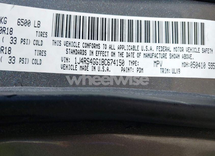 Photo 9 of 2011 Jeep Grand CHEROKEE LAREDO (VIN 1J4RS4GG1BC674150)