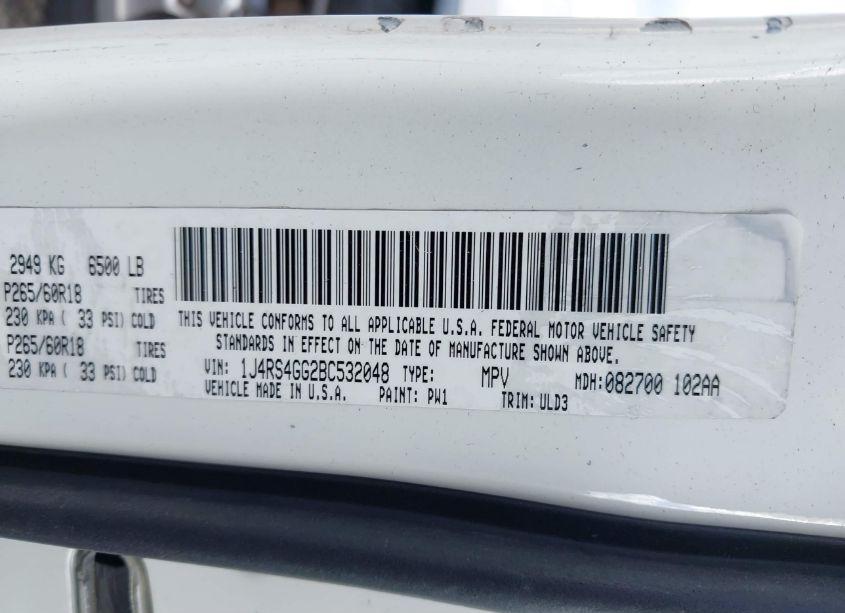 Photo 9 of 2011 Jeep Grand CHEROKEE LAREDO (VIN 1J4RS4GG2BC532048)