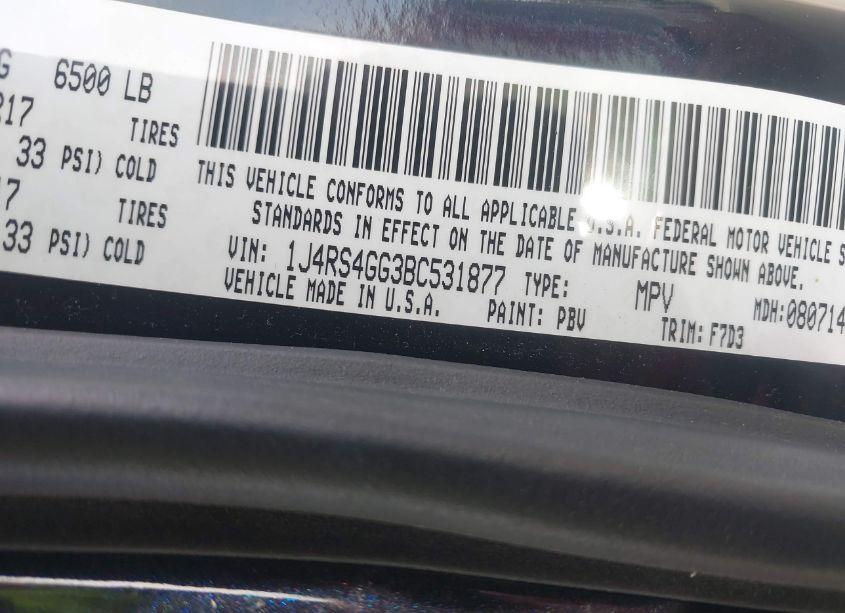 Photo 9 of 2011 Jeep Grand CHEROKEE LAREDO (VIN 1J4RS4GG3BC531877)