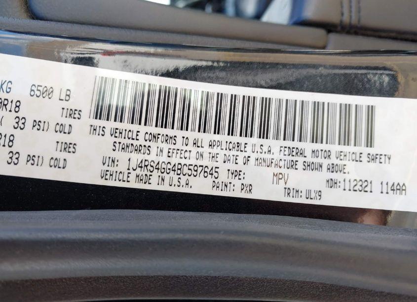 Photo 9 of 2011 Jeep Grand CHEROKEE LAREDO (VIN 1J4RS4GG4BC597645)