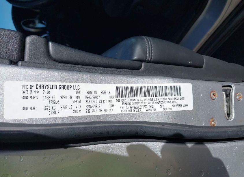 Photo 9 of 2011 Jeep Grand CHEROKEE LAREDO (VIN 1J4RS4GG5BC513770)